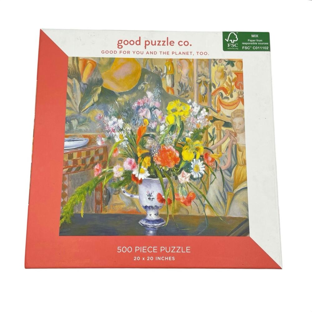 Good Puzzle Co Flower Vase Colorful Print 500 Piece Jigsaw Puzzle *COMPLETE*